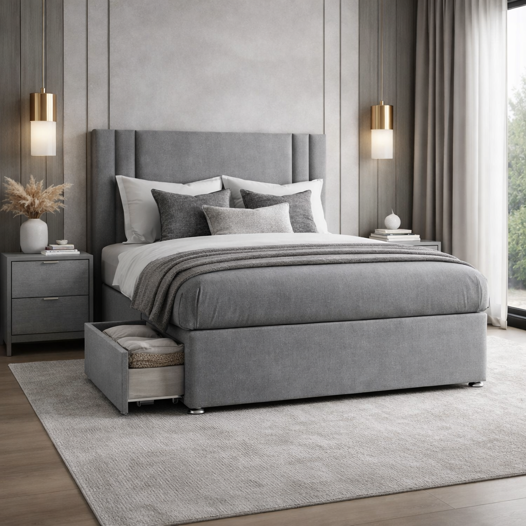 2026 Perth storage divan bed with optional storage drawers