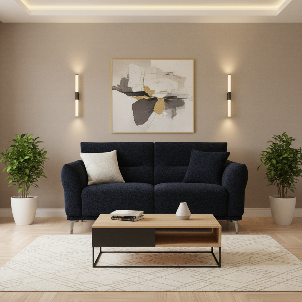 2026 Athens 2 Seater Sofa - Black Lux Boucle