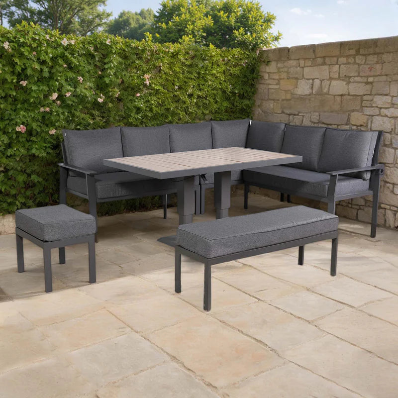 2026 Marbella Large Corner Dining Set with Rising Table (Right Hand) - Nimbus Beds