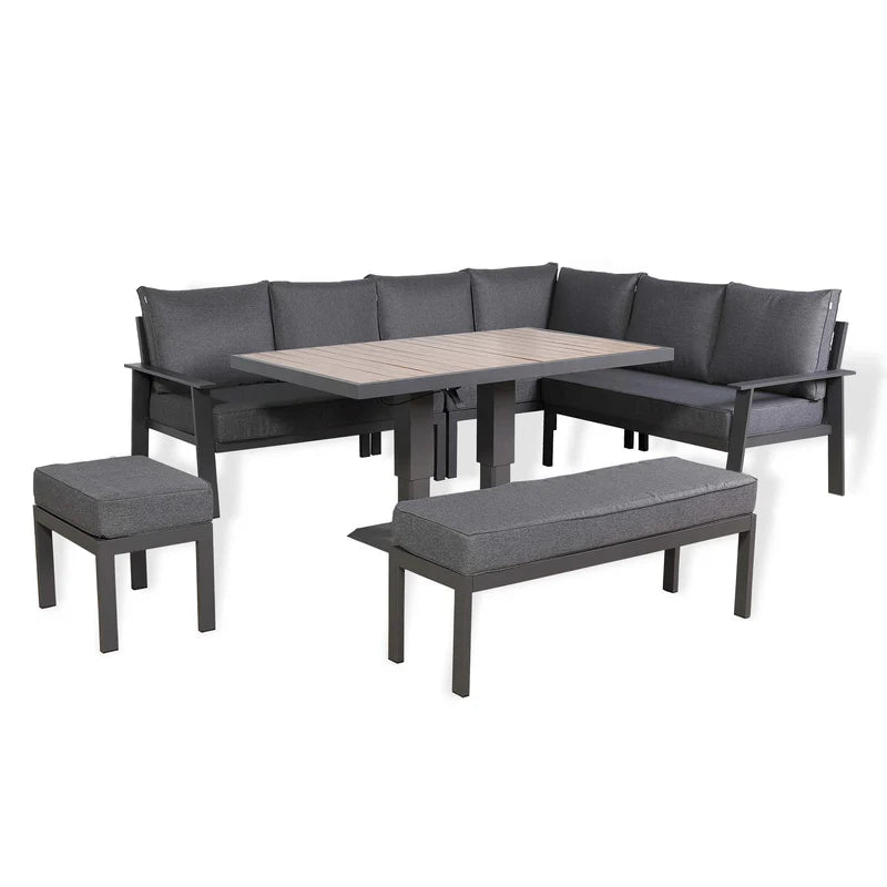 2026 Marbella Large Corner Dining Set with Rising Table (Right Hand) - Nimbus Beds