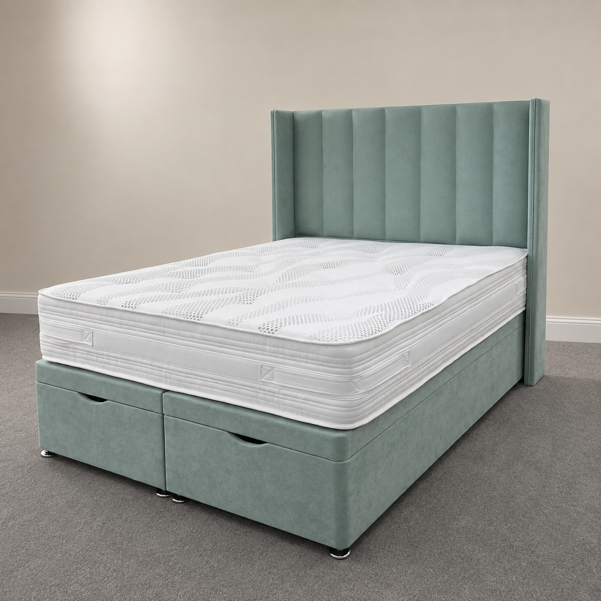 2026 Louis Winged Ottoman Gas Lift Up Storage Bed