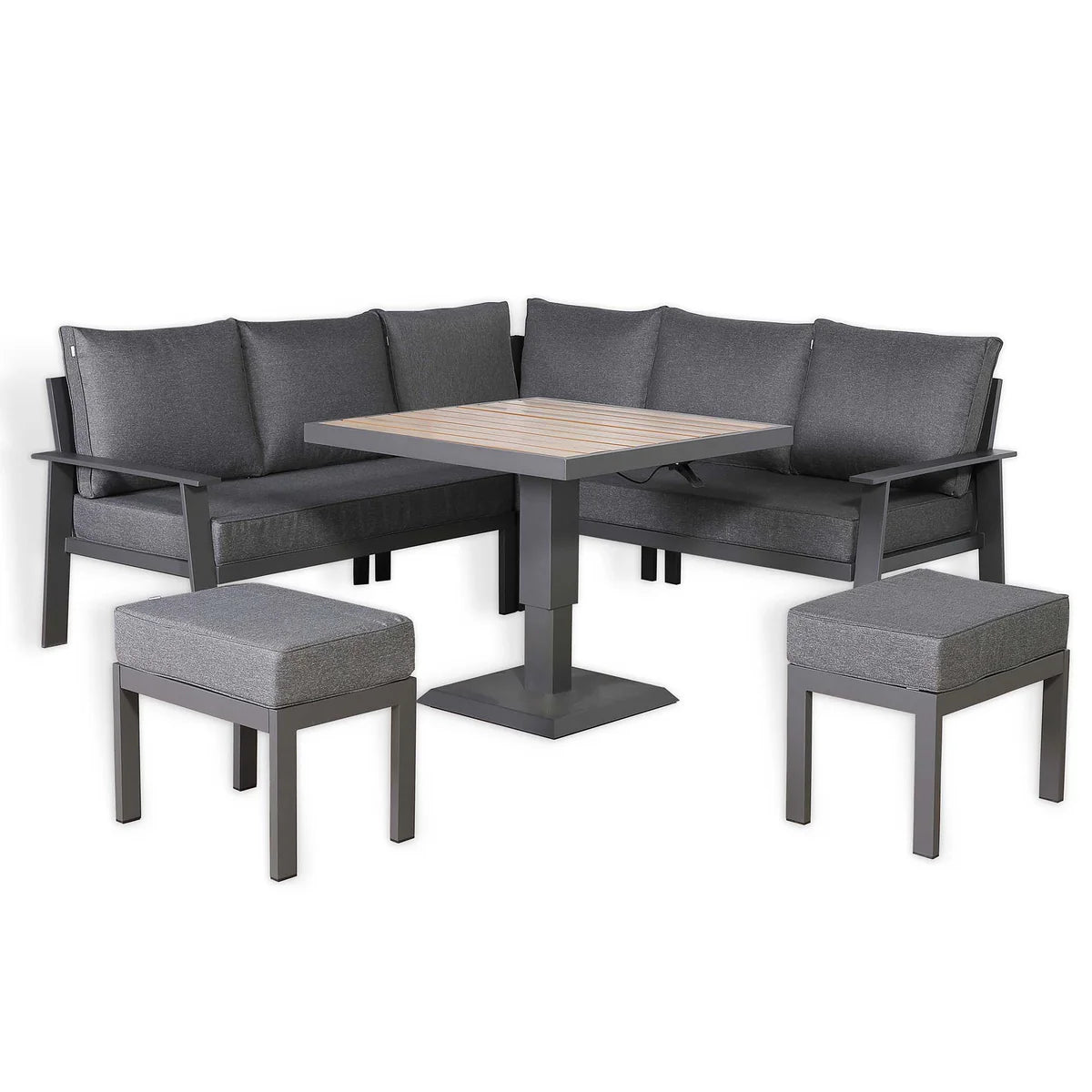 2026 Marbella Equal Corner Dining Set with Rising Table Outdoor Garden Furniture - Nimbus Beds