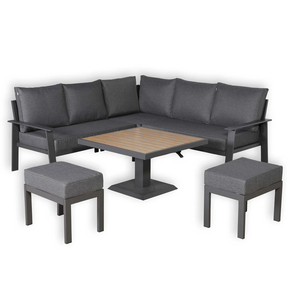 2026 Marbella Equal Corner Dining Set with Rising Table Outdoor Garden Furniture - Nimbus Beds