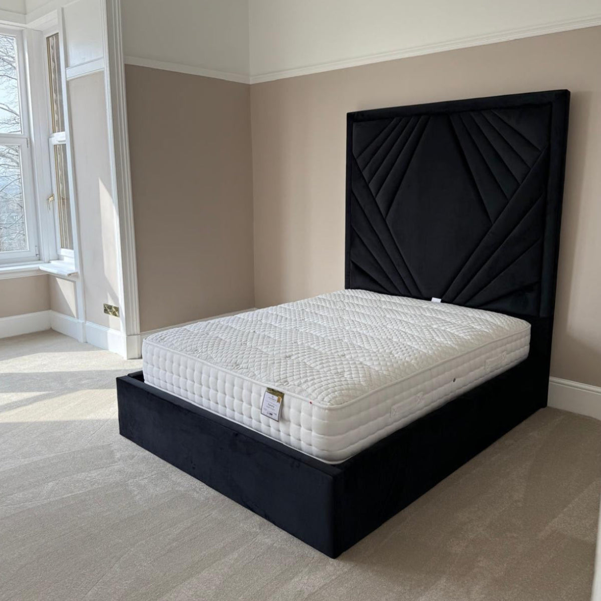 2026 Shanzay 6ft Tall Geometric Bed Frame with Optional Lift up Ottoman Storage
