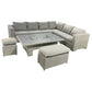 Luxury Gas Fire Pit Table Garden Sofa Set with cushions