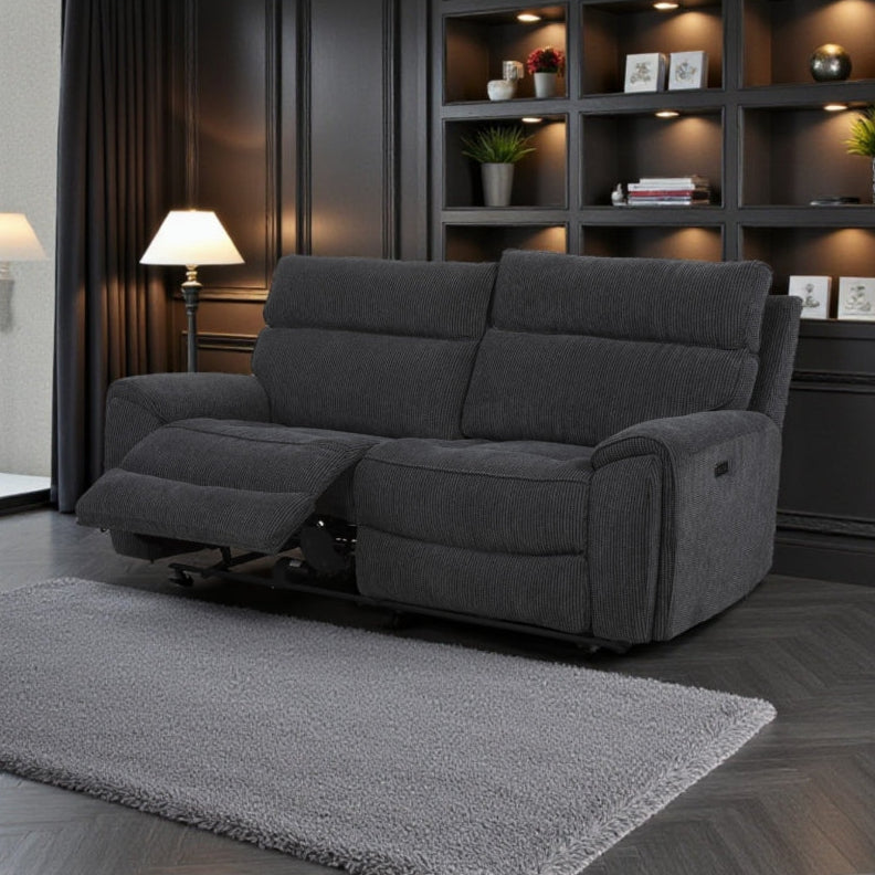 2026 Arianna 3 Seater, 2 Seater & Chair Sofa In Midnight Black - Nimbus Beds