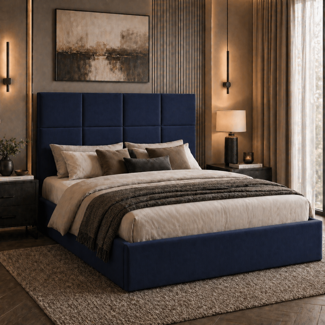 2026 Cube Fabric Bed Frame with Optional Lift Up Ottoman Storage - Nimbus Beds