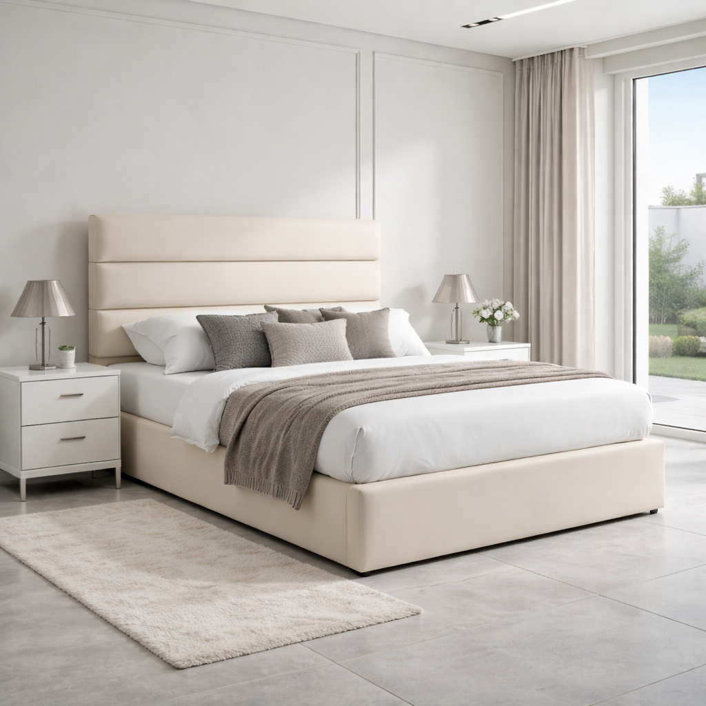 2026 Dartford Fabric Bed Frame with Optional Lift Up Ottoman Storage - Nimbus Beds