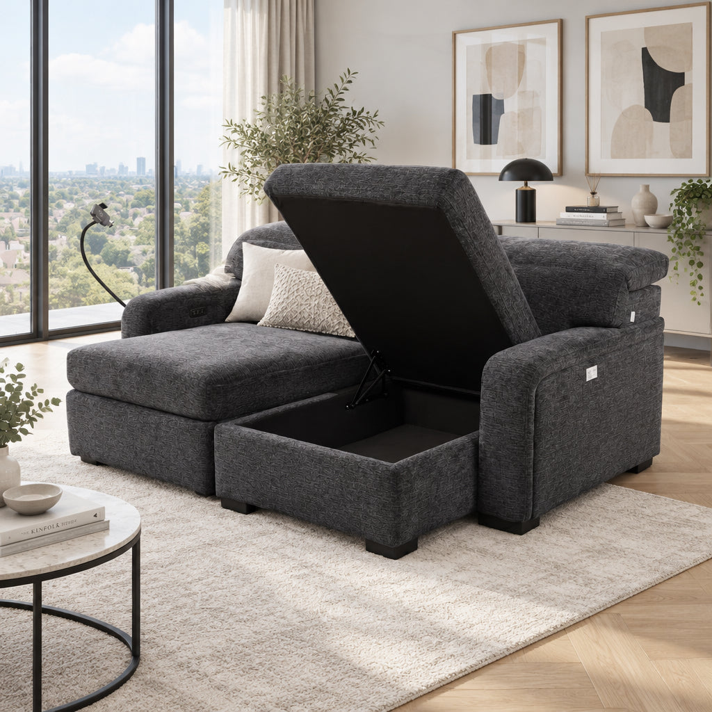 2026 Gillian 2 Seater Sofa In Charcoal - Nimbus Beds