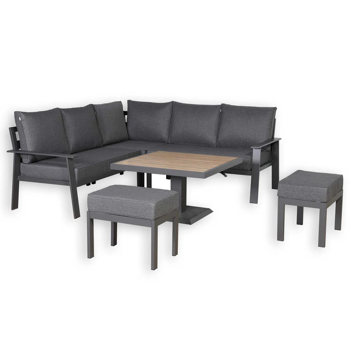 2026 Marbella Equal Corner Dining Set with Rising Table Outdoor Garden Furniture - Nimbus Beds