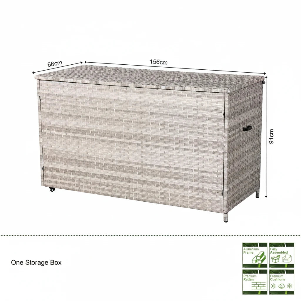 2026 Paris Outdoor Rattan Aluminium Storage Box - Extra Large - Nimbus Beds