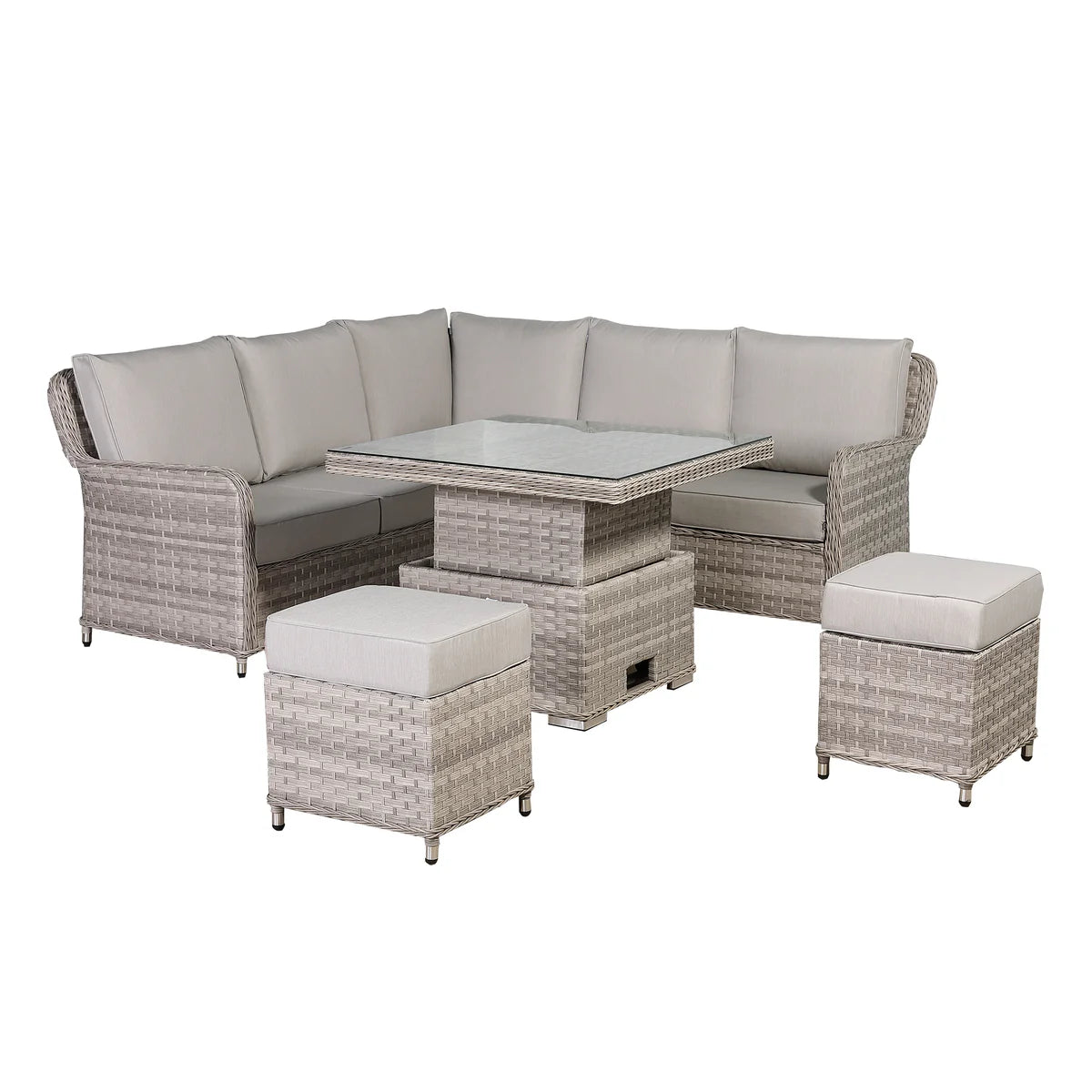 2026 Paris Square Corner Sofa Set with Rising Table Outdoor Garden Furniture - Nimbus Beds