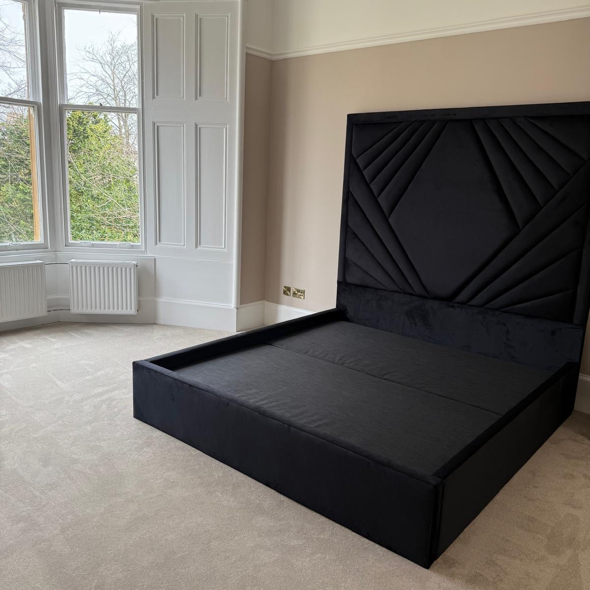 2026 Shanzay 6ft Tall Geometric Bed Frame with Optional Lift up Ottoman Storage