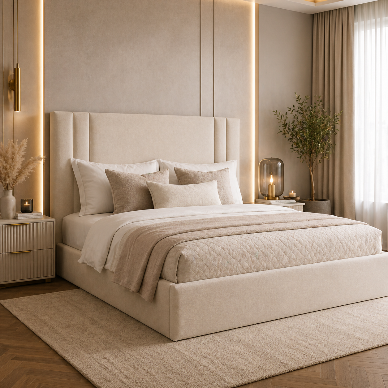 2026 Perth Fabric Bed Frame with Optional Lift Up Ottoman Storage - Nimbus Beds