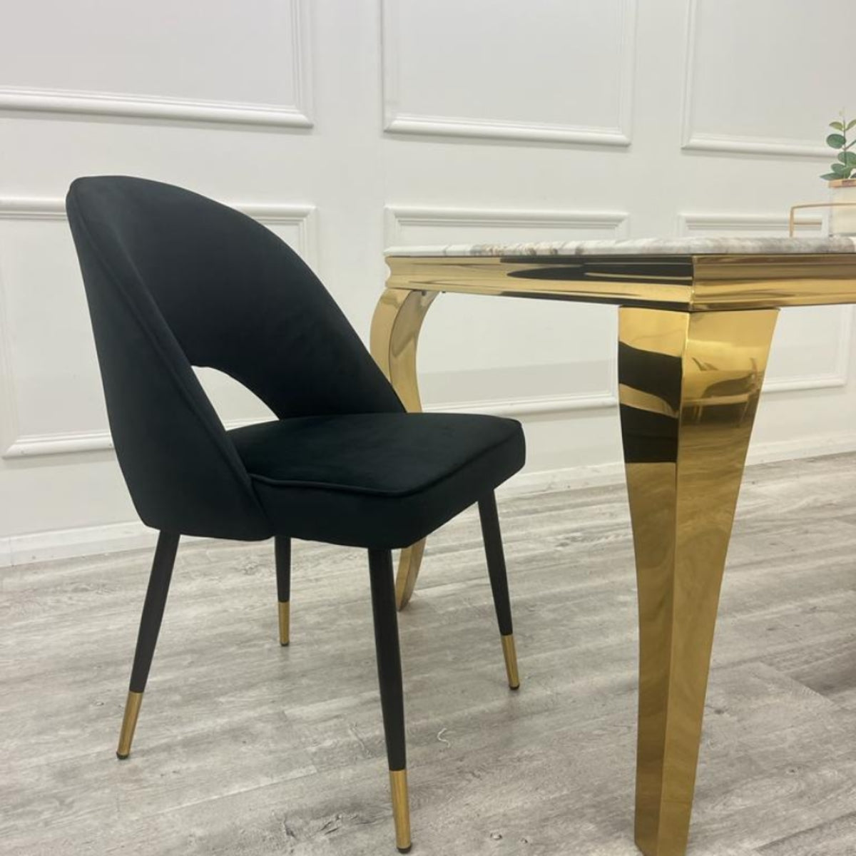 2026 Astra Dining Chair in  Black Velvet