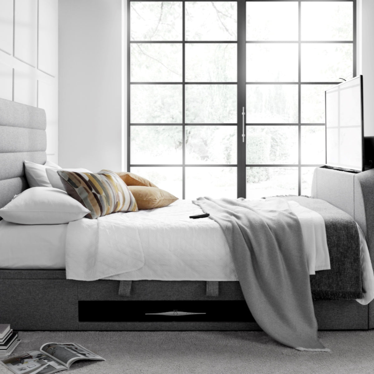 2026 ADA TV Ottoman Storage Bed in Grey