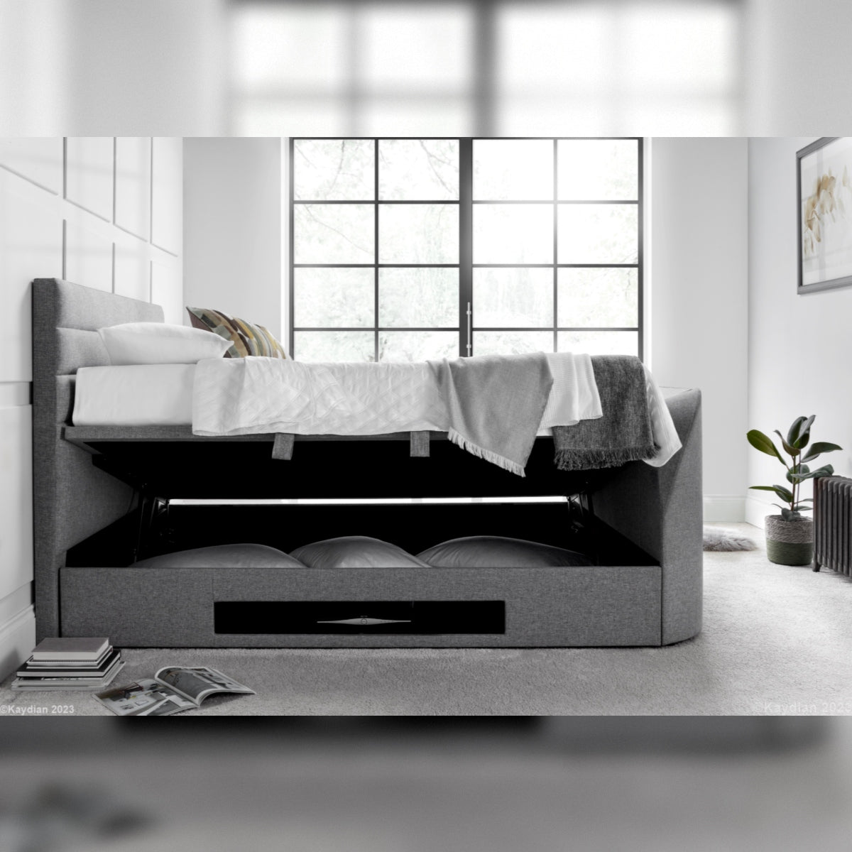 2026 ADA TV Ottoman Storage Bed in Grey