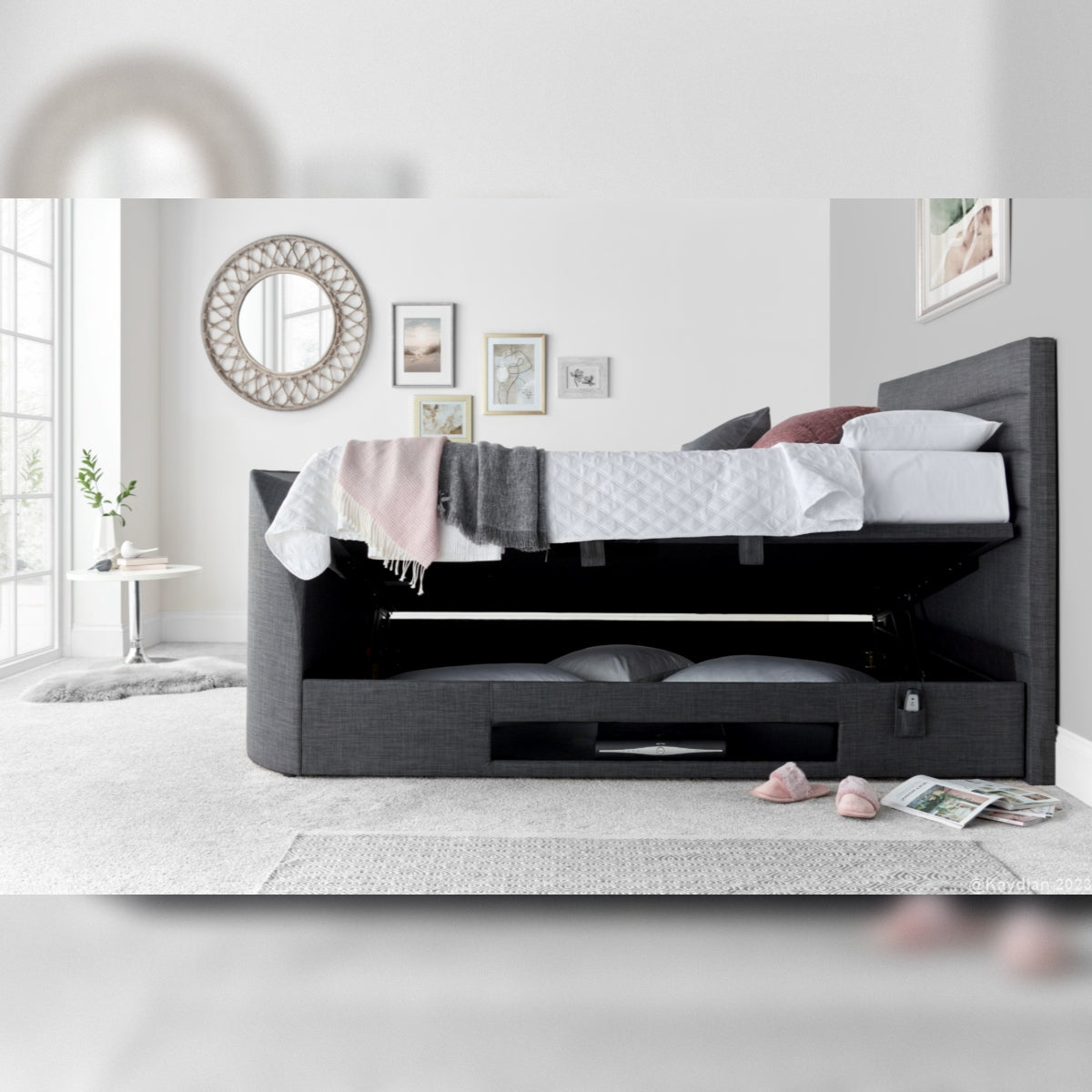 2026 ADA TV Ottoman Storage Bed in Slate