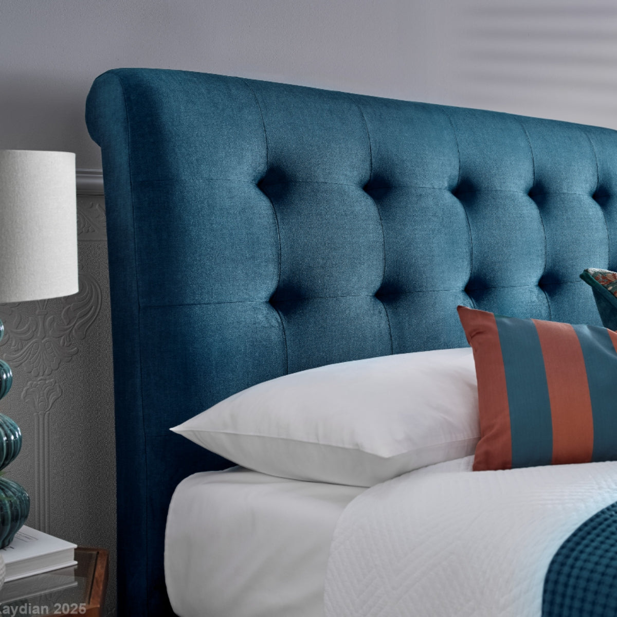 2026 Alastair Ottoman Storage Bed in Blue