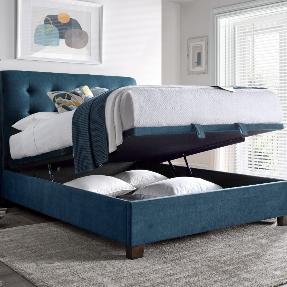 2026 Alastair Ottoman Storage Bed in Blue