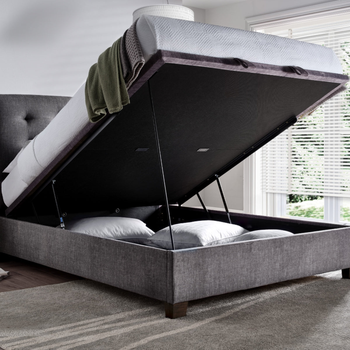 2026 Alastair Ottoman Storage Bed in Grey