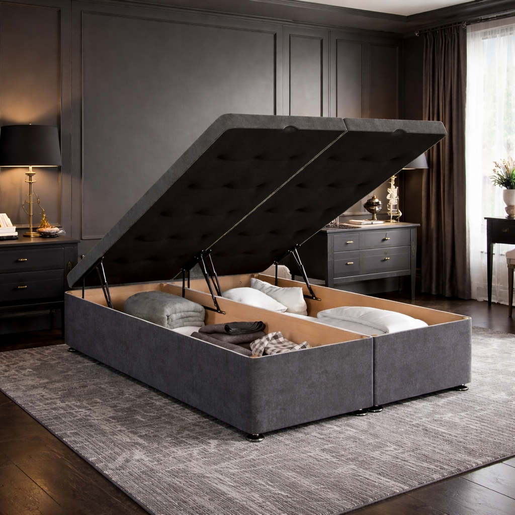 2026 Luxury Gas Lift Ottoman Storage Bed Lift up Divan Base - Nimbus Beds