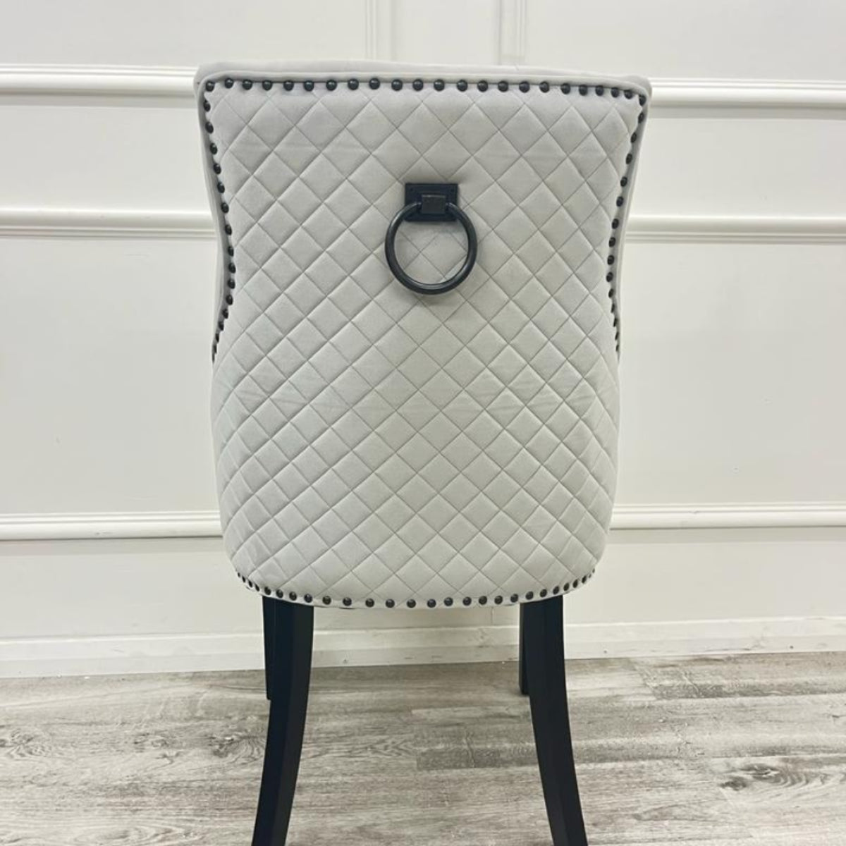 2026 Bentley Black Leg Dining Chair in Light Grey