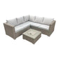 Granada - L-Shaped Brown Rattan Garden Sofa Set with Ice Bucket Table