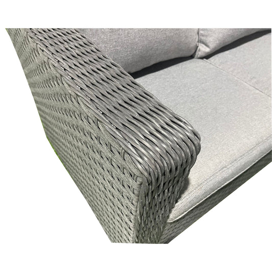 Toledo - Grey Rattan 3 Seater Sofa & 2 Chairs set with Coffee Table (01) - Nimbus Beds