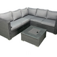 Granada - L-Shaped Grey Rattan Garden Sofa with Ice Bucket Table