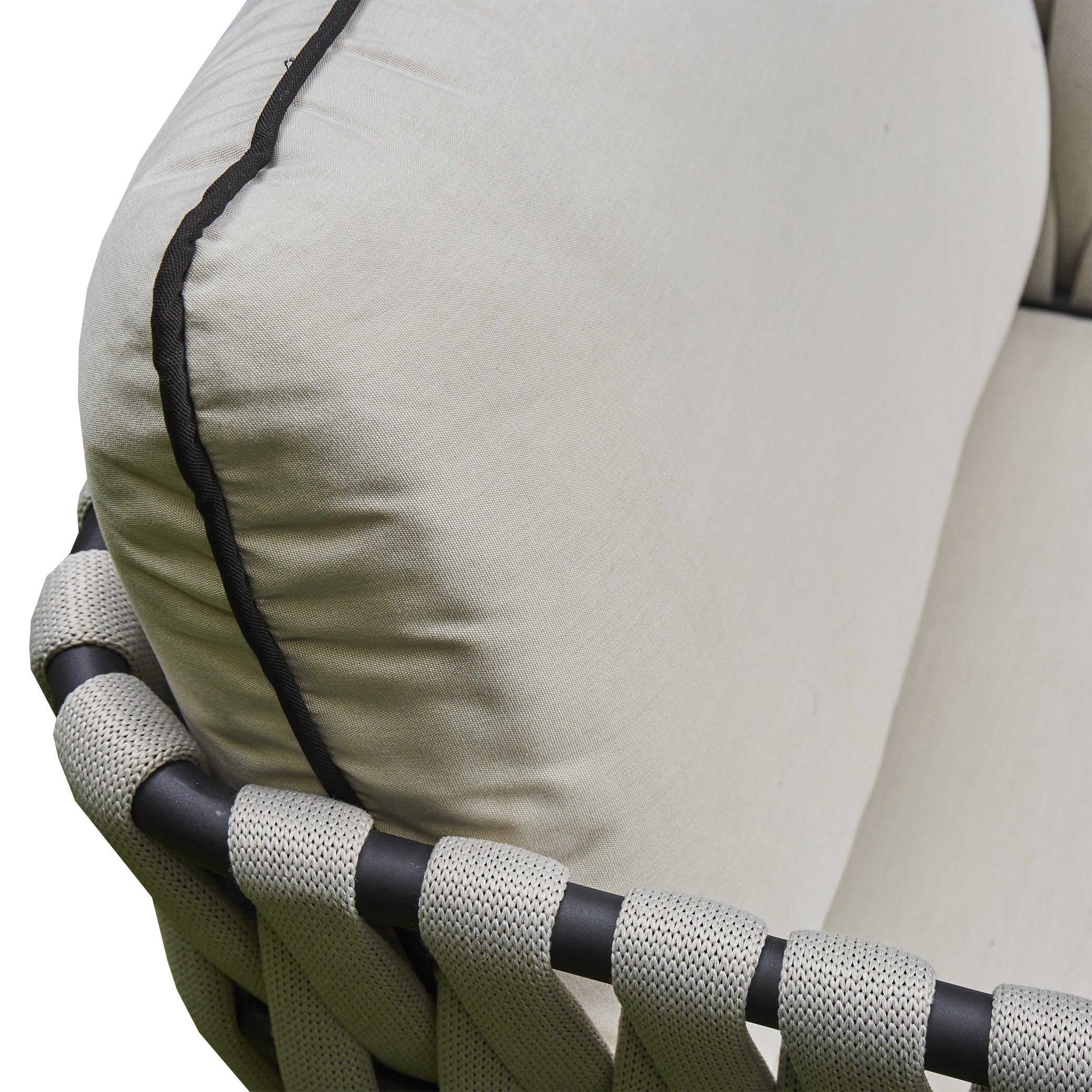 2026 Pinoso Aluminium & Rope Lounge Outdoor Garden Set Cream Beige with table - Nimbus Beds