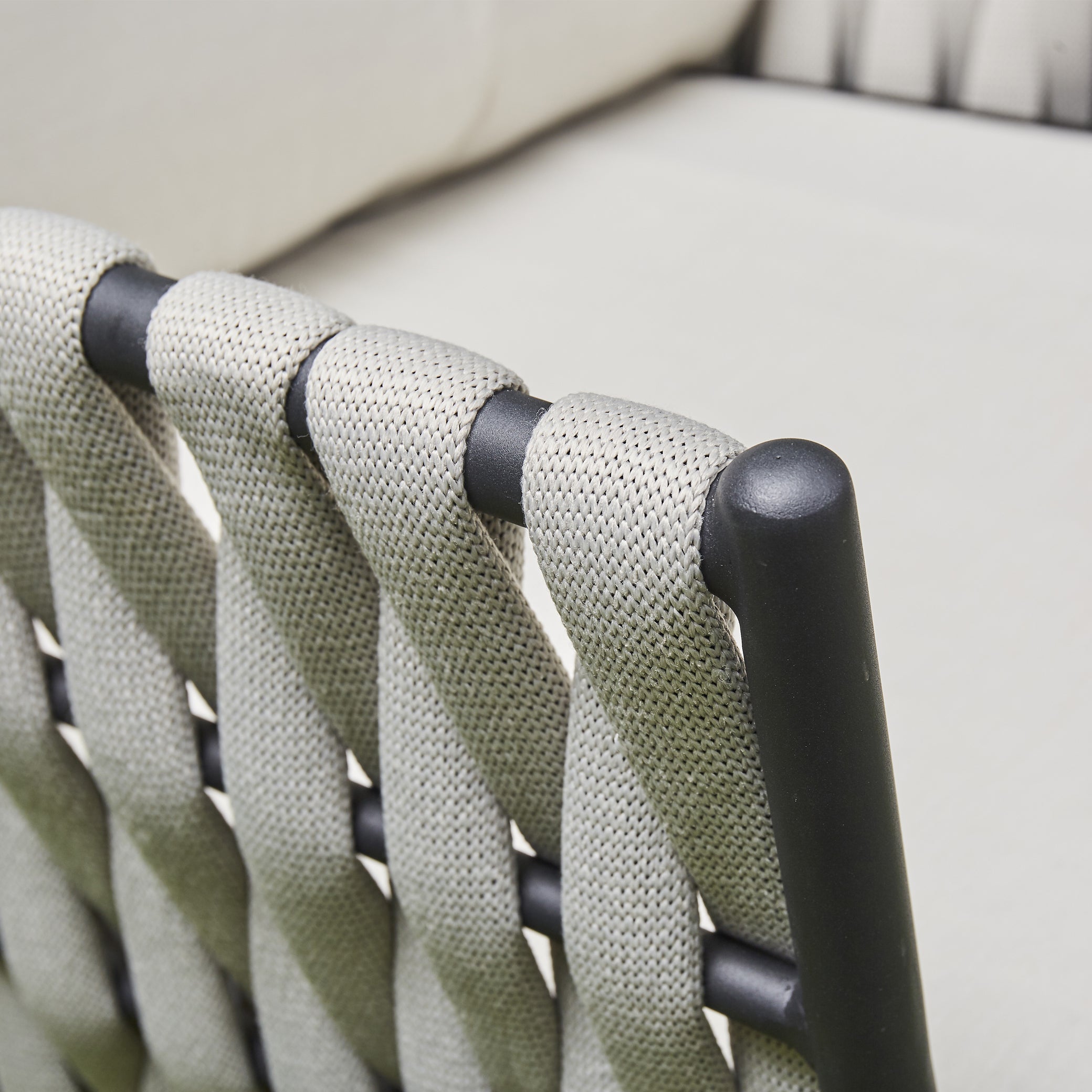 2026 Pinoso Aluminium & Rope Lounge Outdoor Garden Set Cream Beige with table - Nimbus Beds