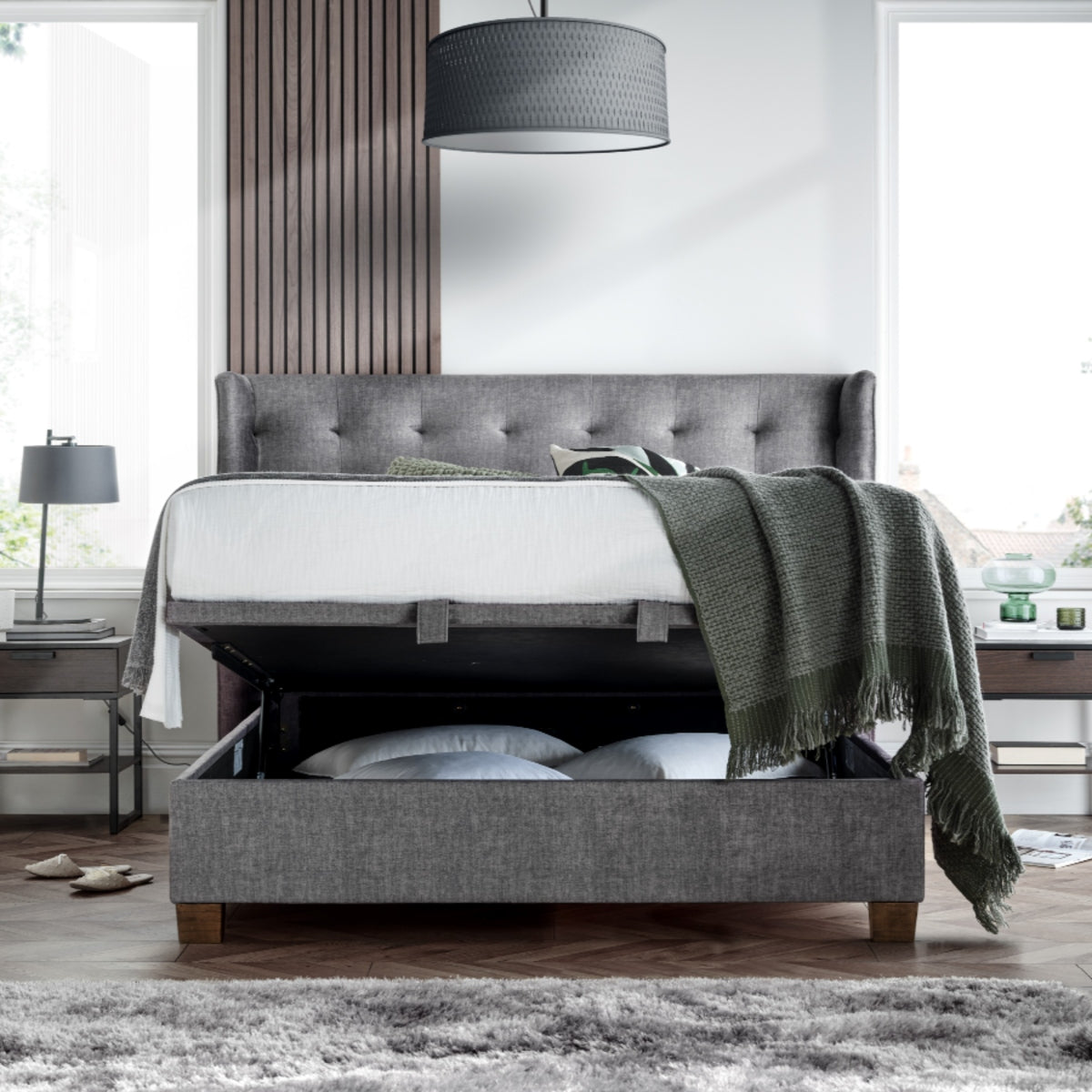 2026 Baxter Ottoman Storage Bed in Grey