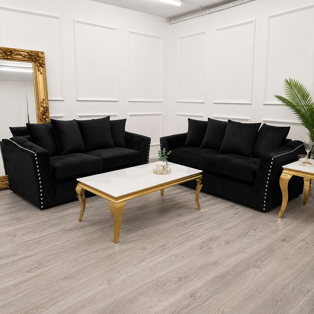 2026 Larkhall 3 & 2 Seater  -  Ebony Black - Nimbus Beds