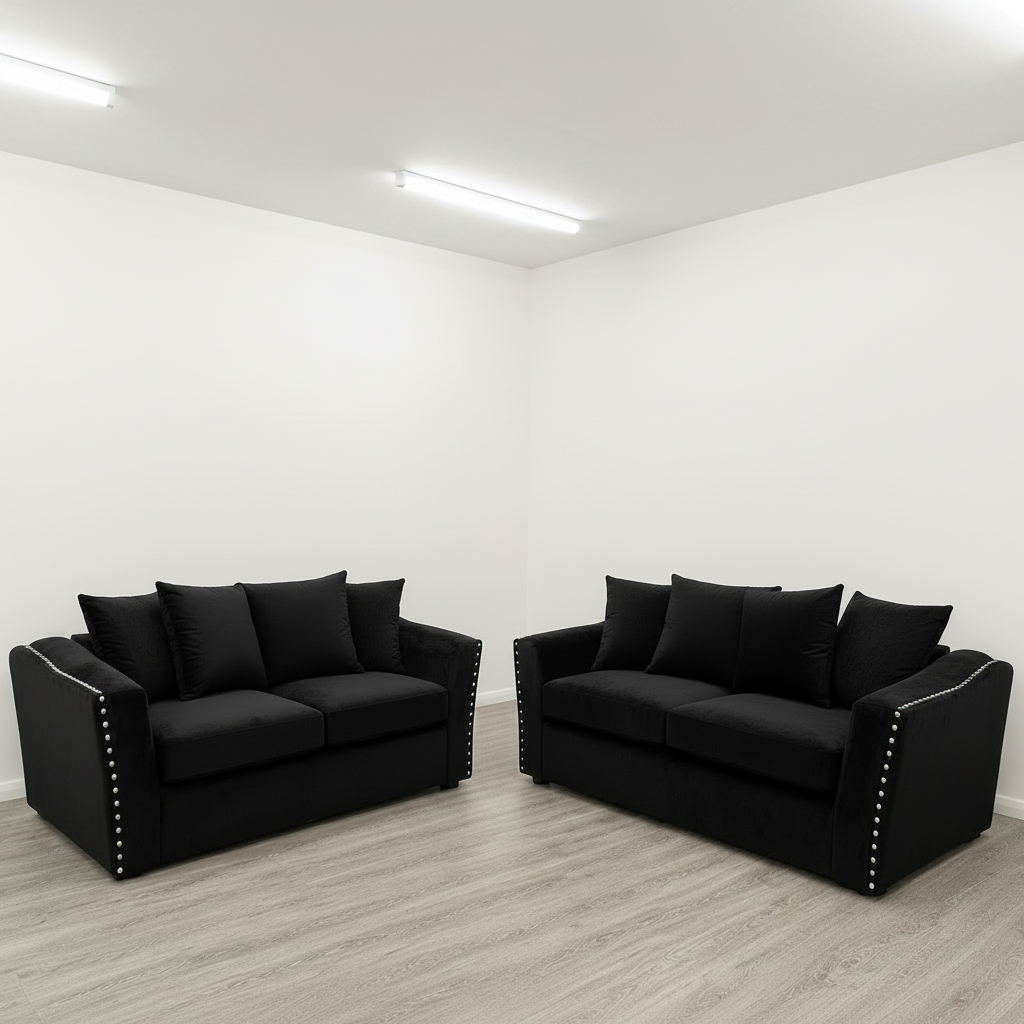 2026 Larkhall 3 & 2 Seater  -  Ebony Black - Nimbus Beds