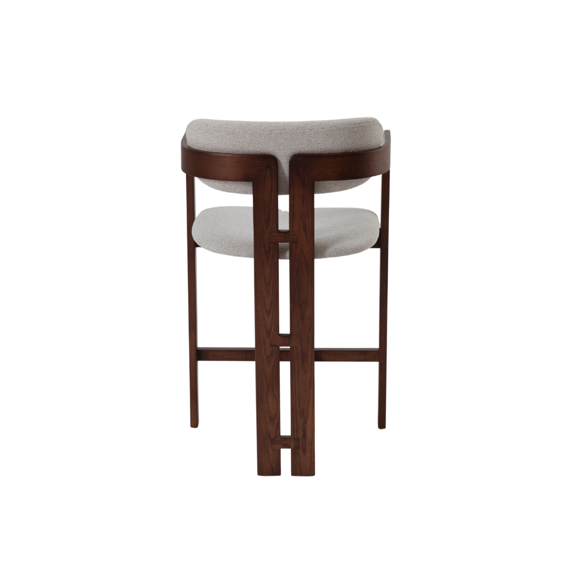 2026 ALUXO® Clara Walnut Dining Chair in Oatmeal Bouclé - Box of 2