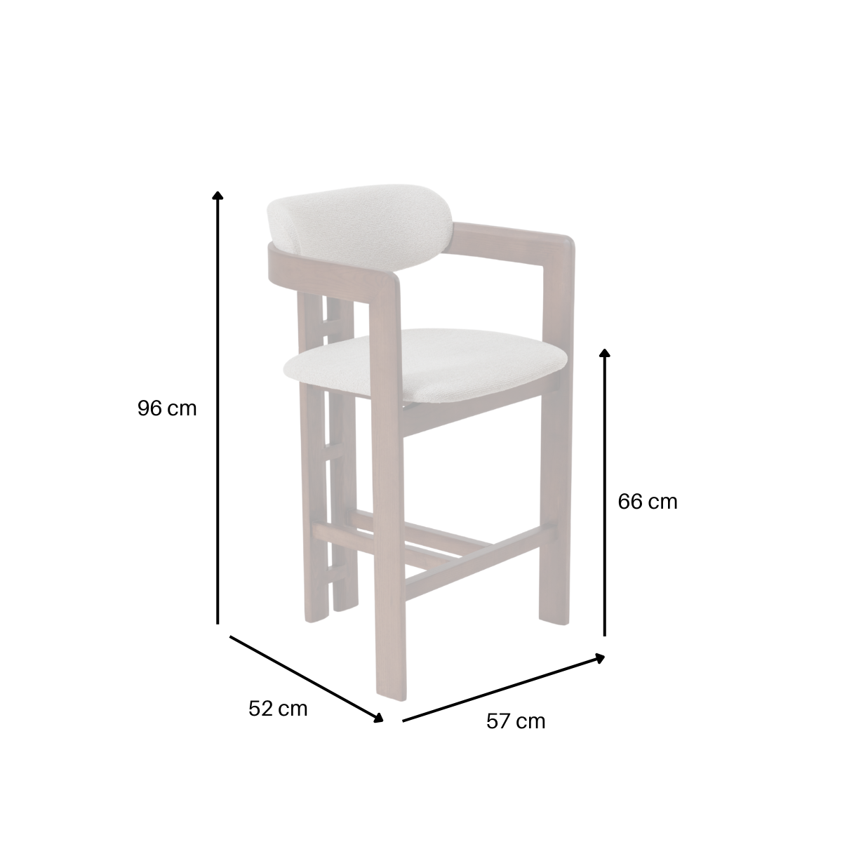 2026 ALUXO® Clara Walnut Dining Chair in Oatmeal Bouclé - Box of 2