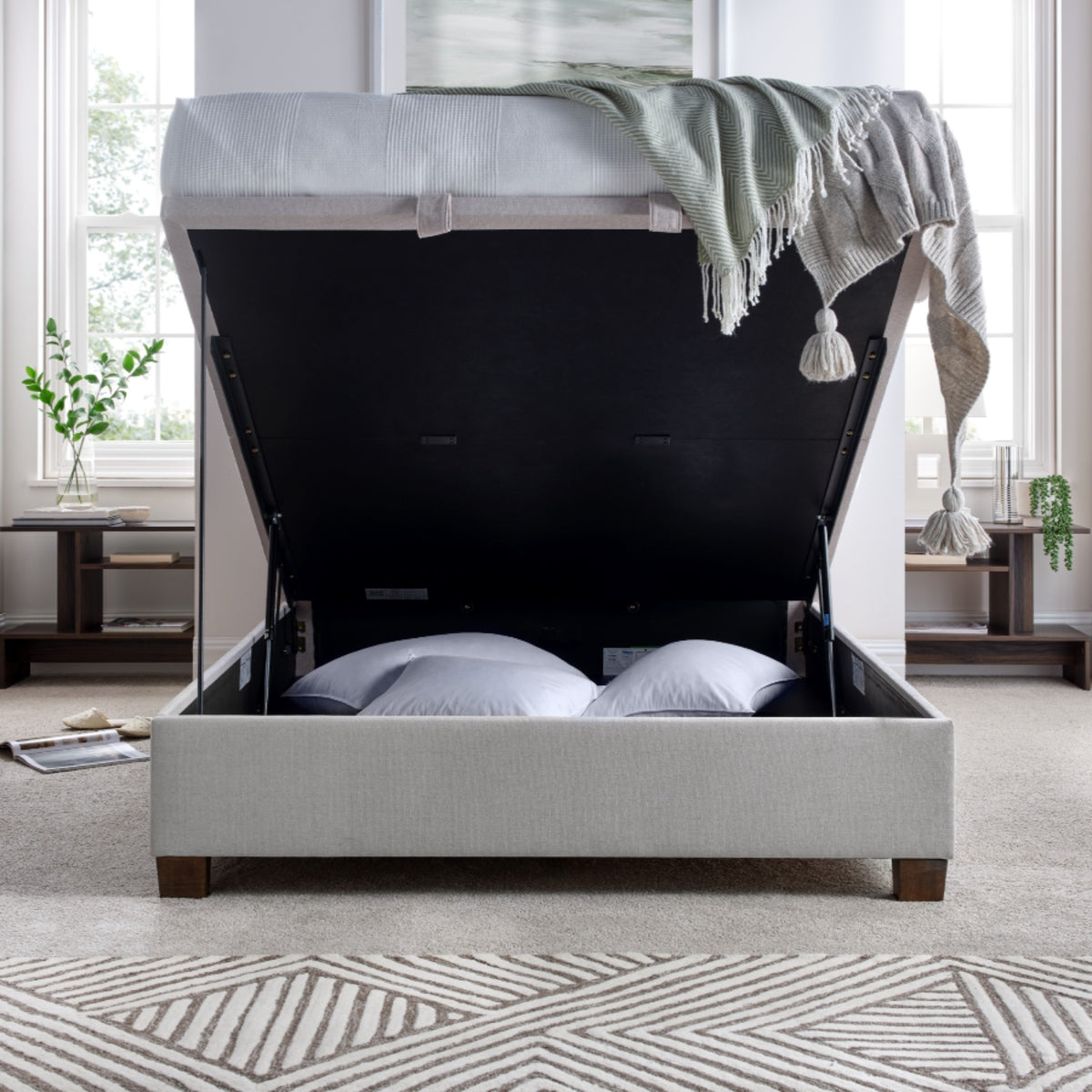 2026 Caspian Ottoman Storage Bed in Clay