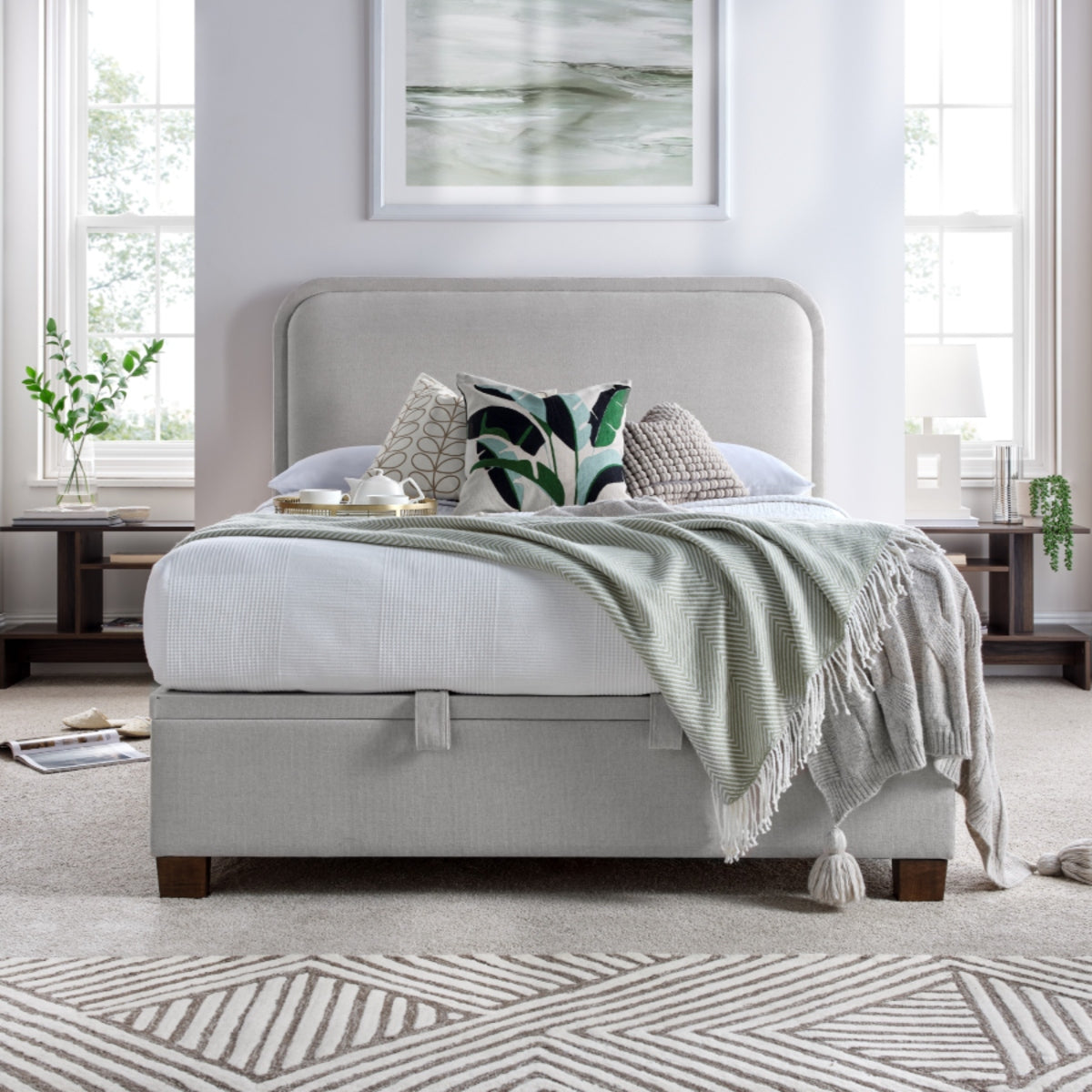 2026 Caspian Ottoman Storage Bed in Clay