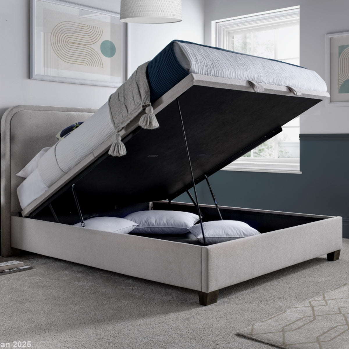 2026 Caspian Ottoman Storage Bed in Clay