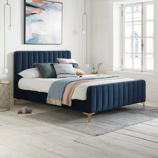 Clyde Bed Frame in Midnight Blue