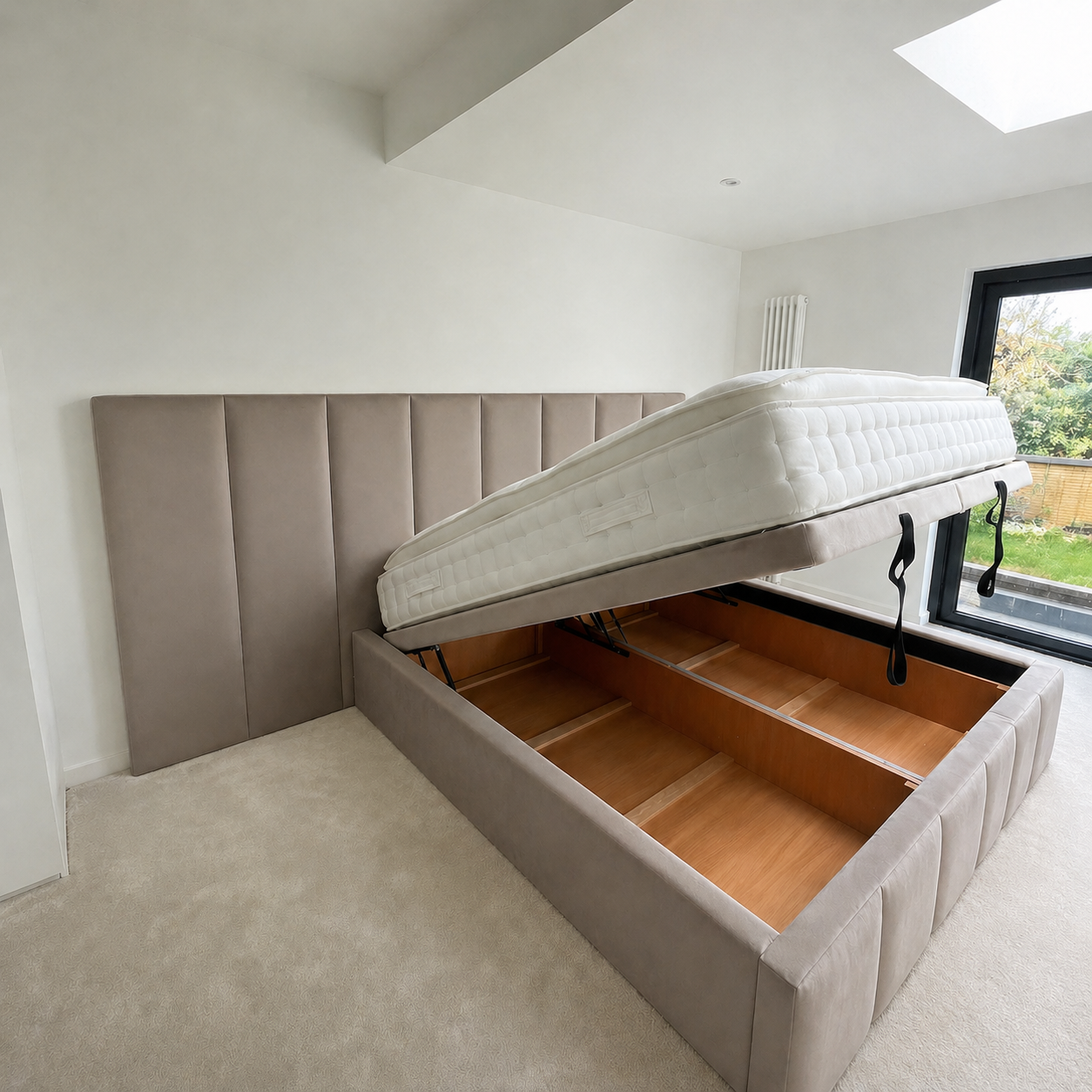 2026 Victoria Fabric Extra Width Bed Frame with Optional Lift Up Ottoman Storage - Nimbus Beds