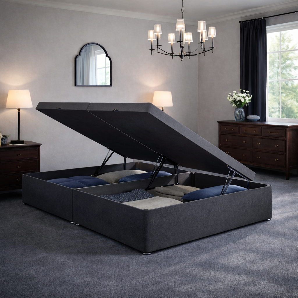 2026 Luxury Gas Lift Ottoman Storage Bed Lift up Divan Base - Nimbus Beds