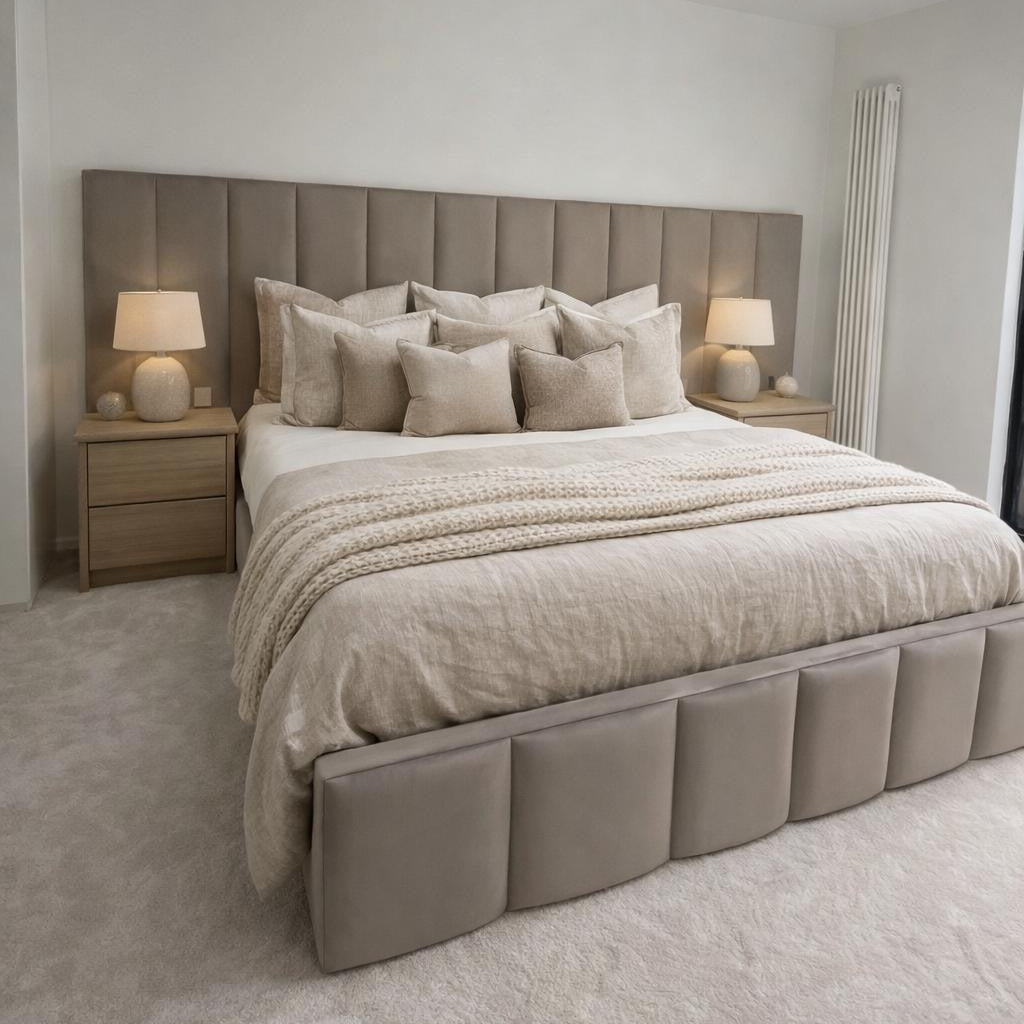 2026 Victoria Fabric Extra Width Bed Frame with Optional Lift Up Ottoman Storage