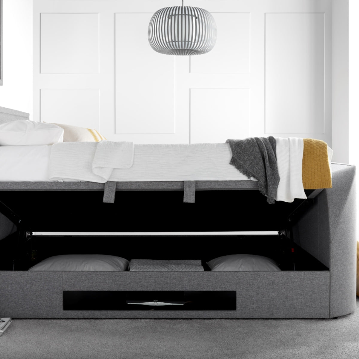 2026 FEY TV Ottoman Storage Bed in Grey
