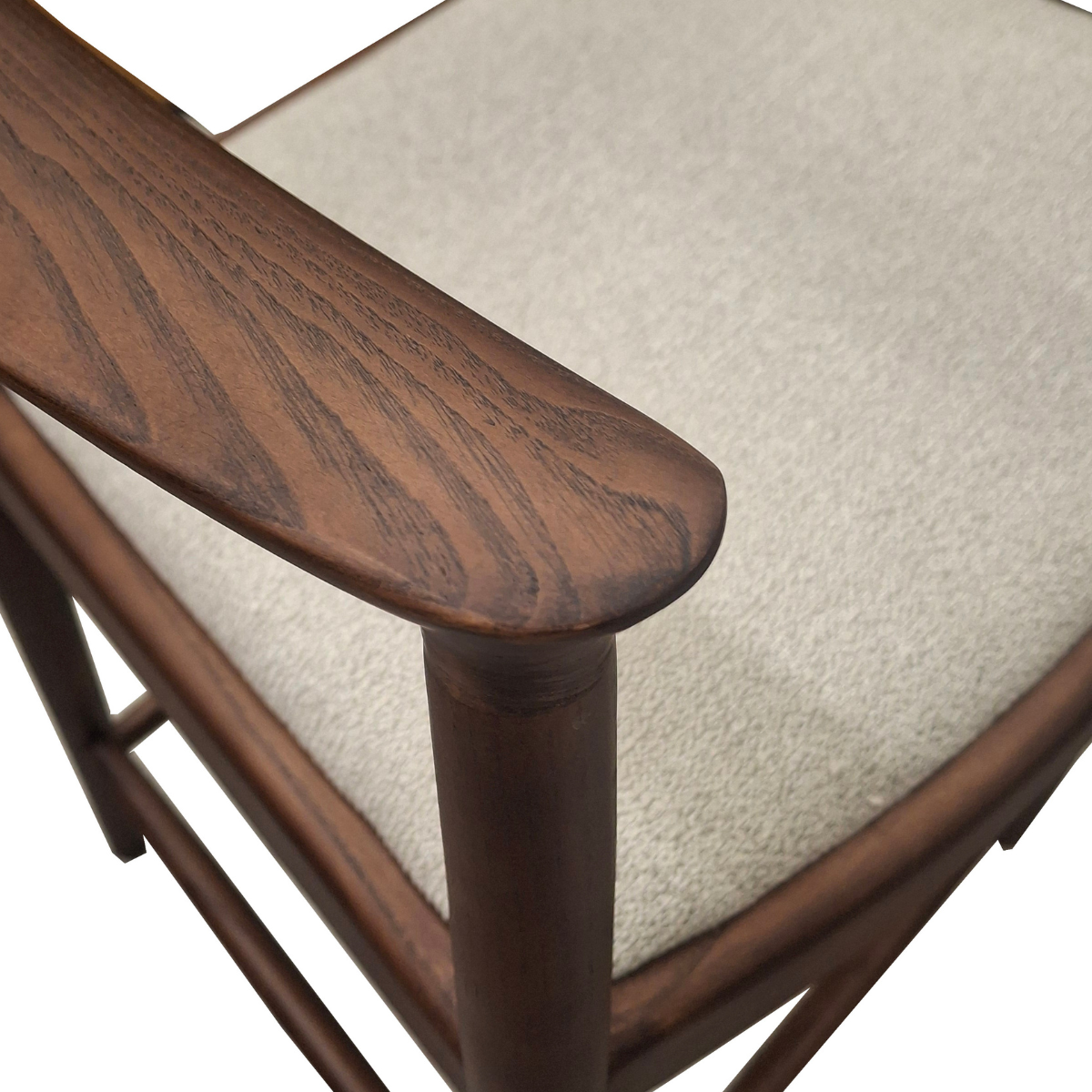 2026 ALUXO® Fern Walnut Dining Chair – in Oatmeal Bouclé - Box of 2