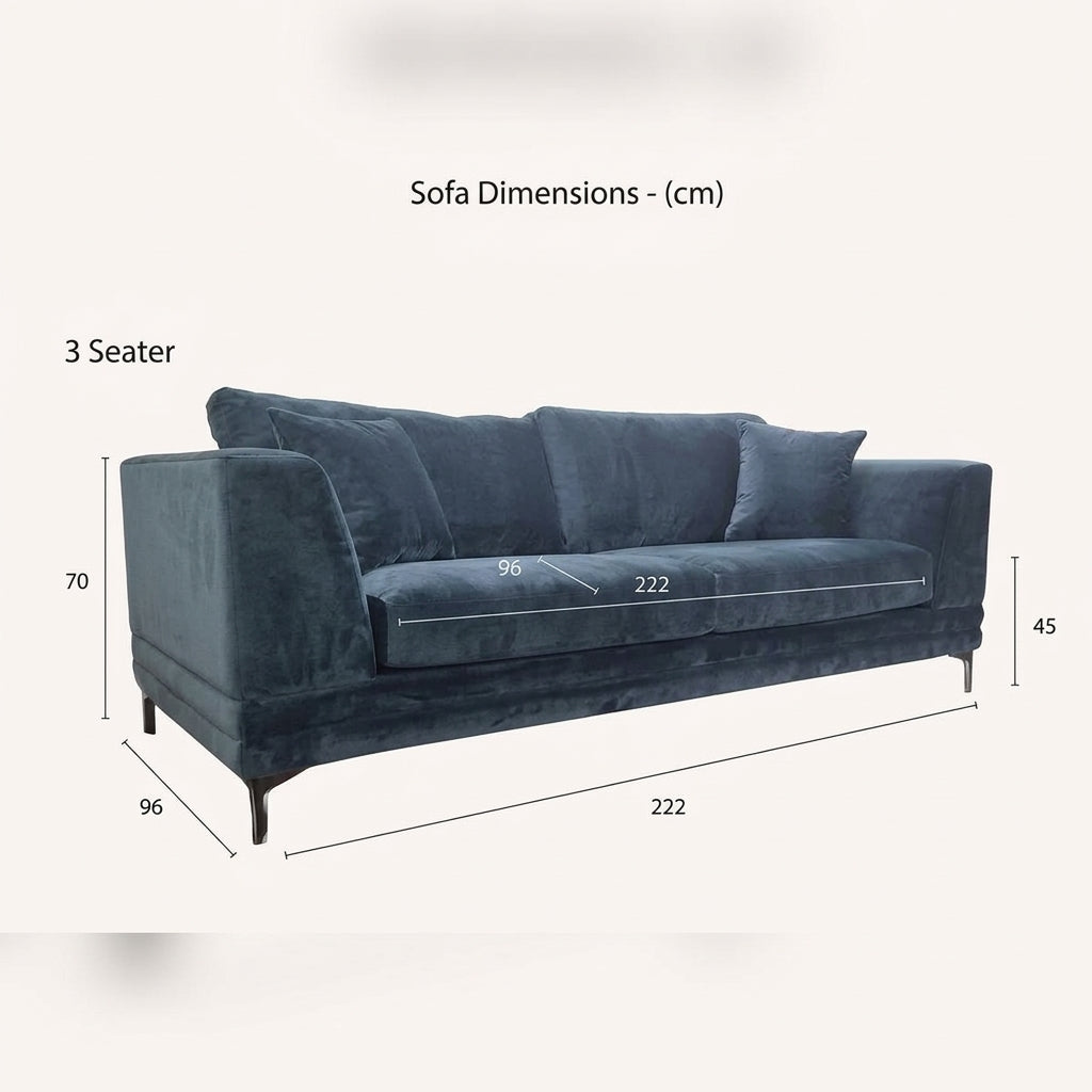 2026 Portland 2 Seater Sofa - Aegean Blue - Nimbus Beds