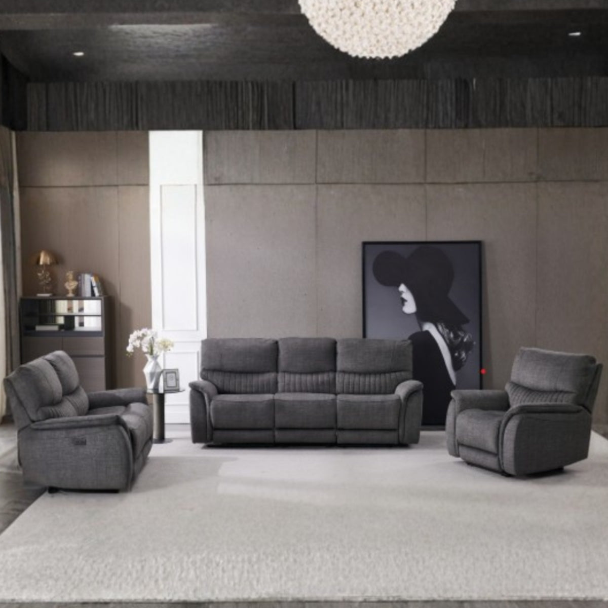 2026 Harry 3 Seater, 2 Seater & Chair Sofa In Charcoal