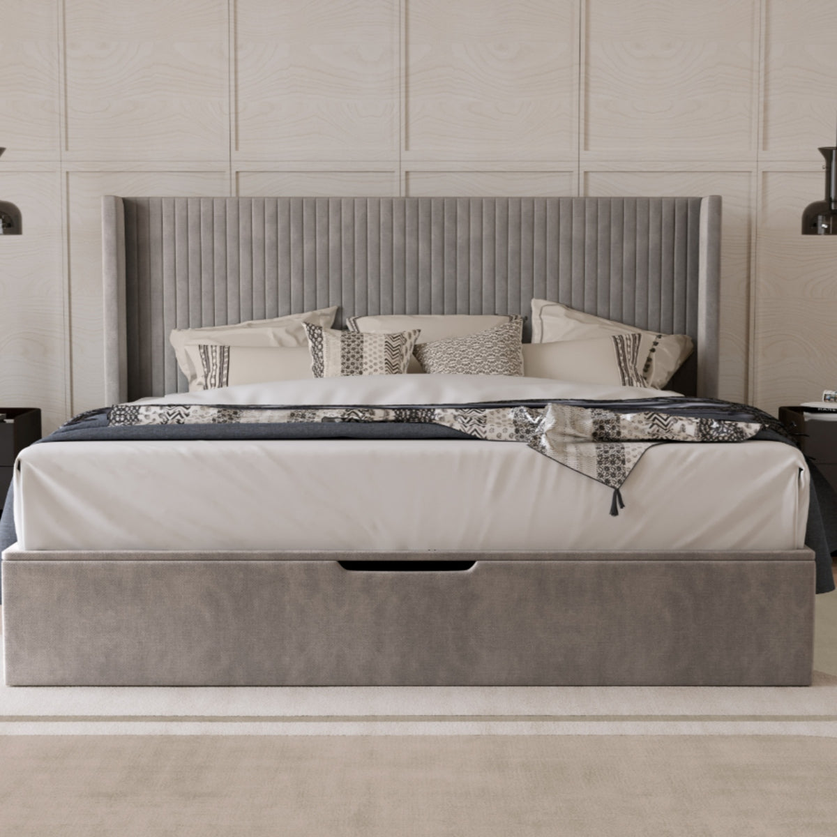2026 Harvey Ottoman Storage Bed in Taupe