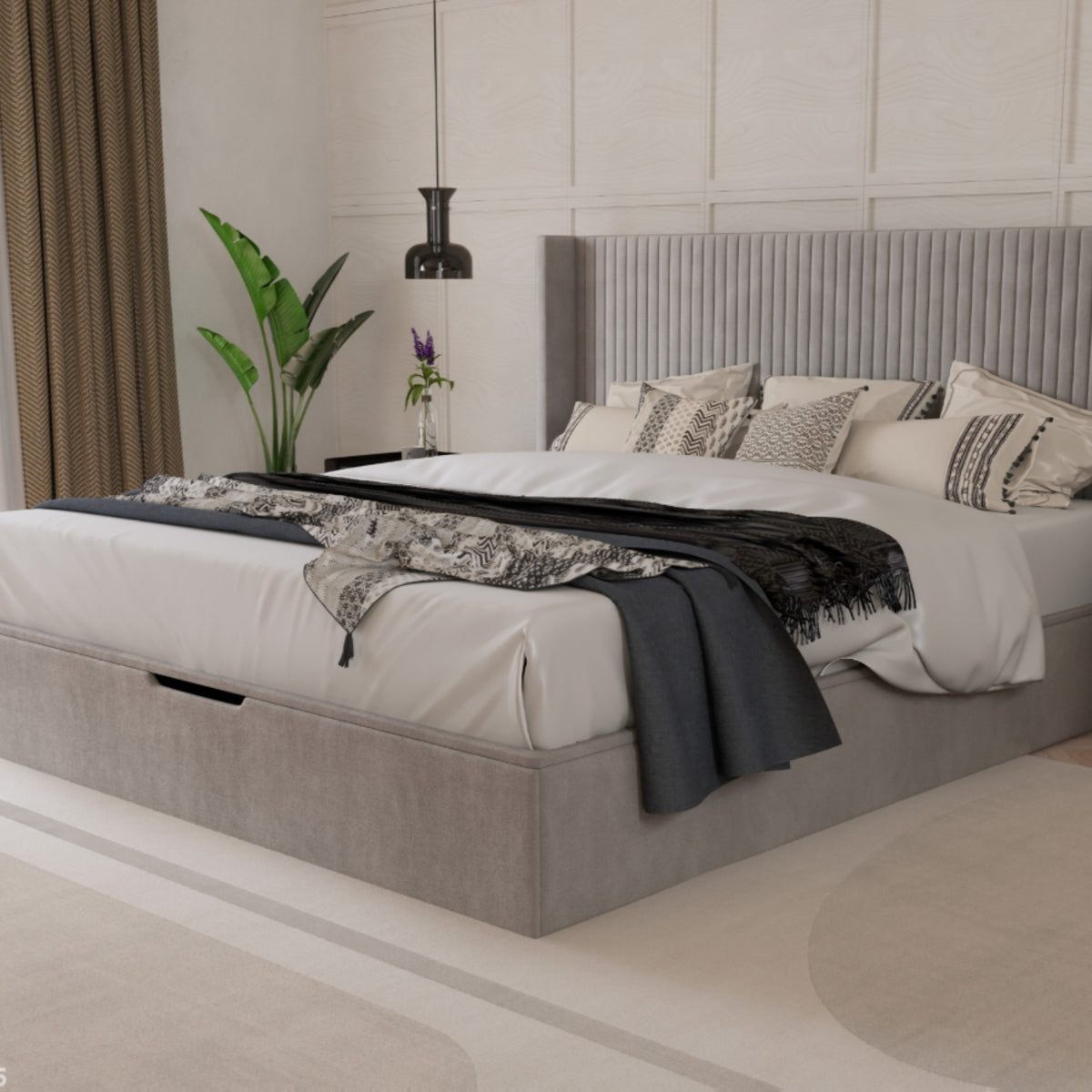 2026 Harvey Ottoman Storage Bed in Taupe